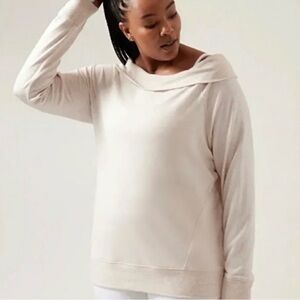 Athleta Studio Barre Cream Sweatshirt 1x NWT